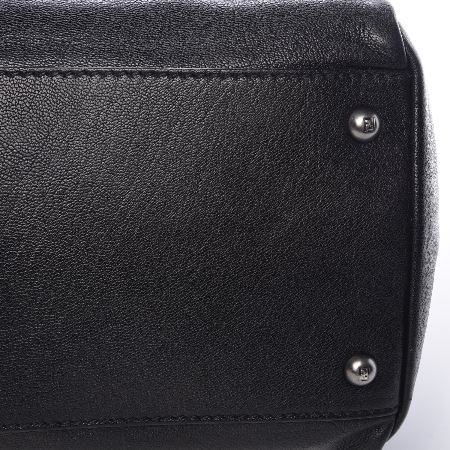 Fendi Goatskin Large Peekaboo Iconic Satchel Black Lampone 24 of 25