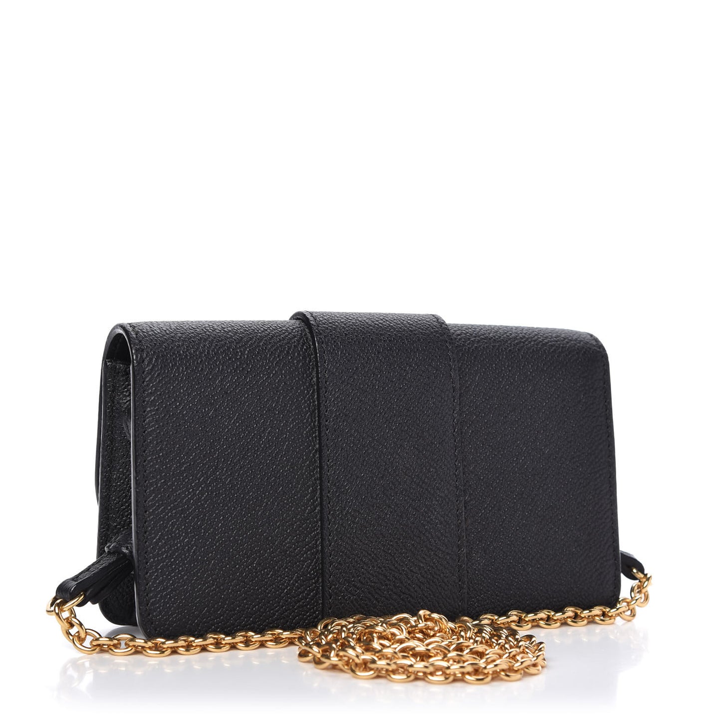 Grainy Calfskin House Check Small Buckle Bag Black