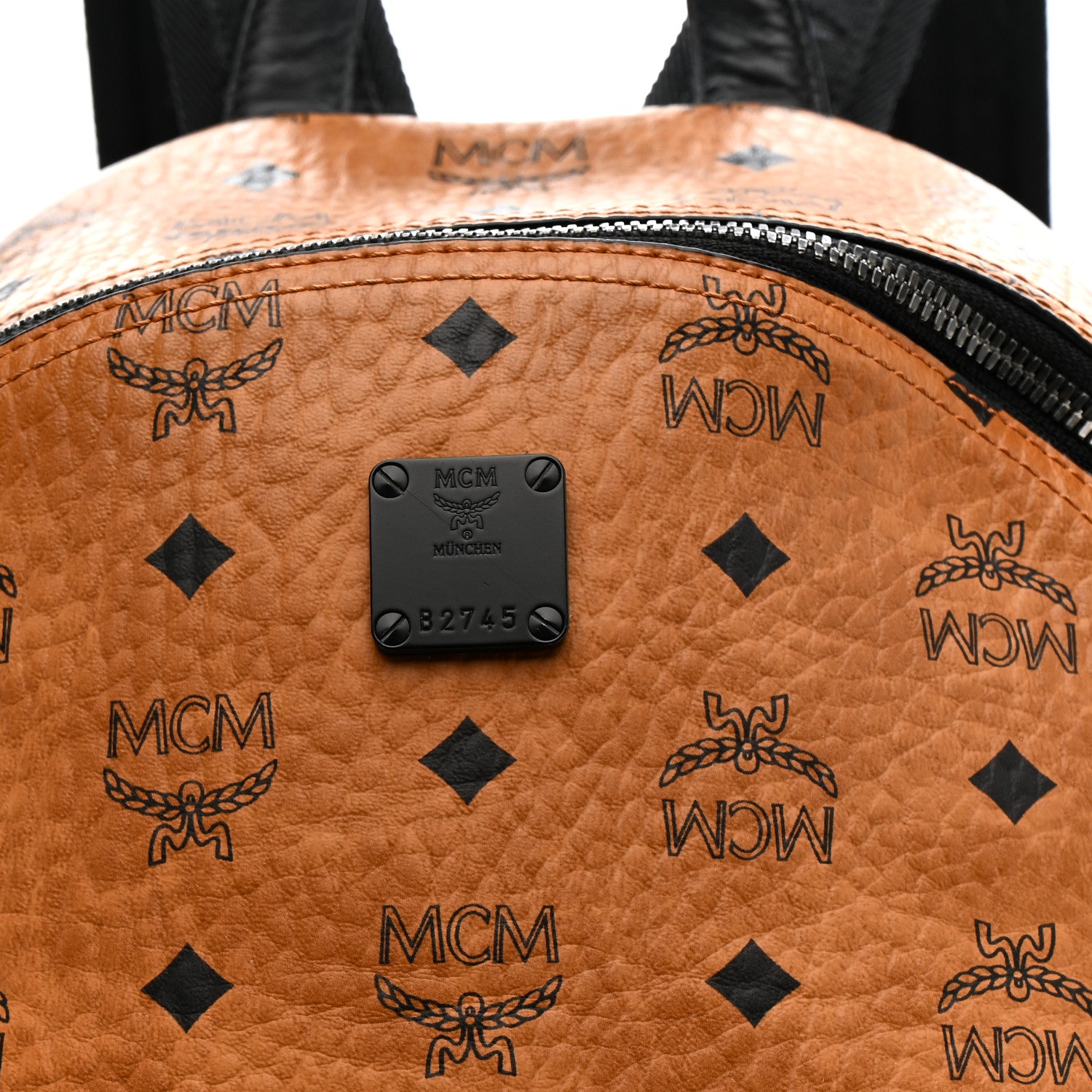 MCM Visetos Small Stark Backpack Cognac Black 16 of 20