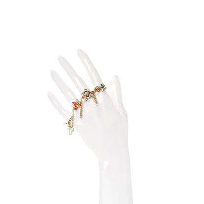 Louis Vuitton Crystal Strass Miss Windsor Fleur Ring Set Gold 2 of 7