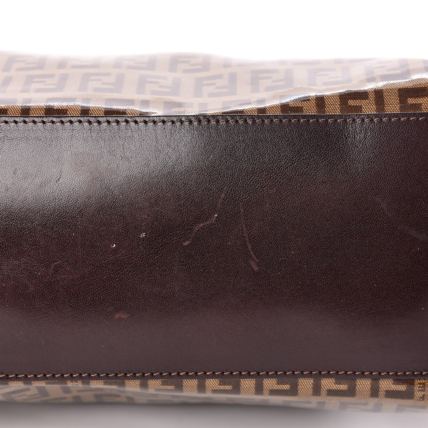 Fendi Vinyl Zucchino Shoulder Bag Tobacco 12 of 13