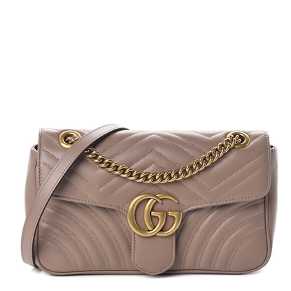 Gucci Calfskin Matelasse Small GG Marmont Shoulder Bag Porcelain Rose 1 of 8