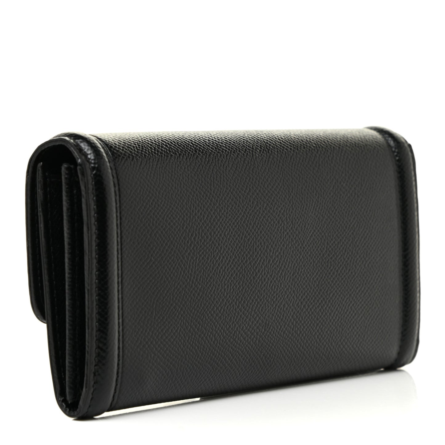 Printed Calfskin Vara Bow Continental Wallet Black