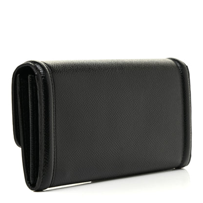 Salvatore Ferragamo Printed Calfskin Vara Bow Continental Wallet Black 4 of 17