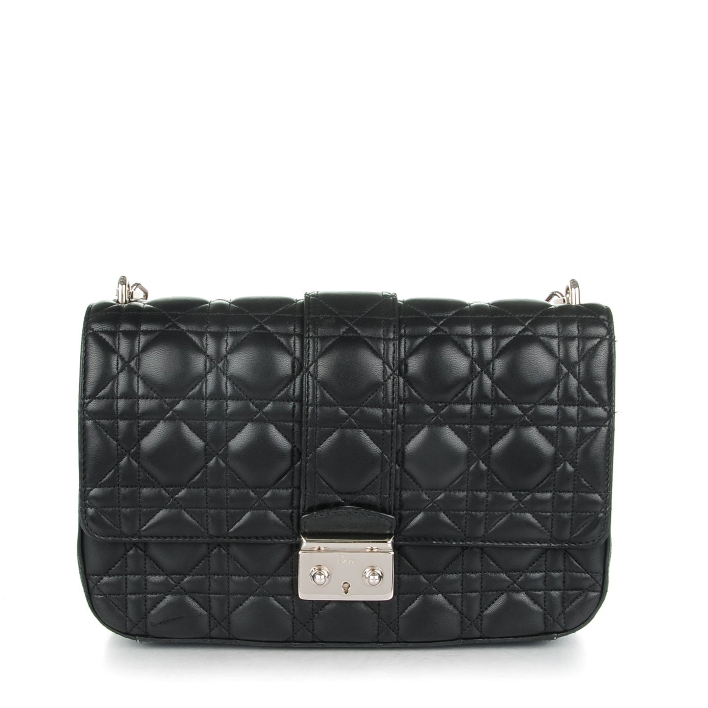 Lambskin Cannage Medium Miss Dior Flap Black
