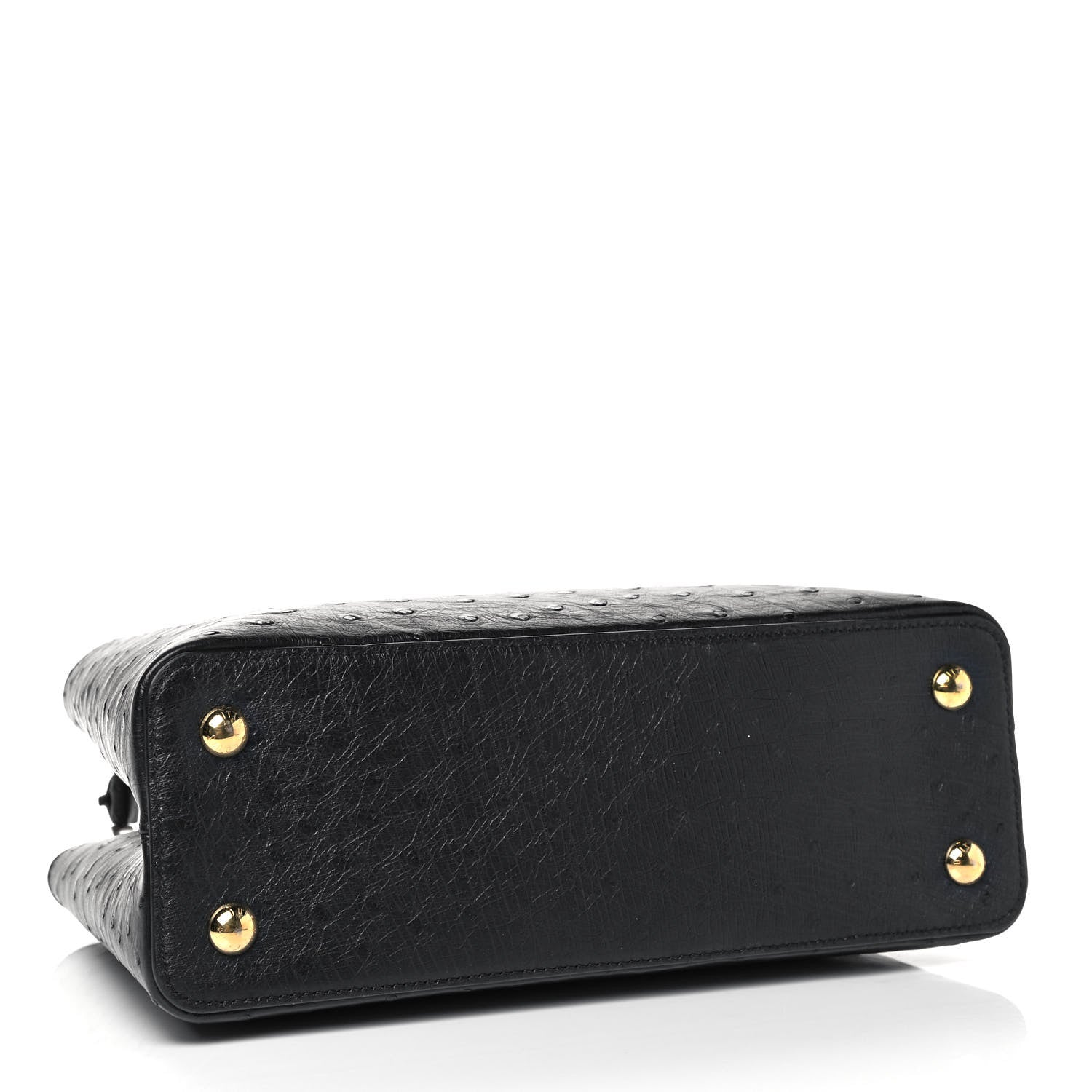 Louis Vuitton Ostrich Capucines MM Black 3 of 9