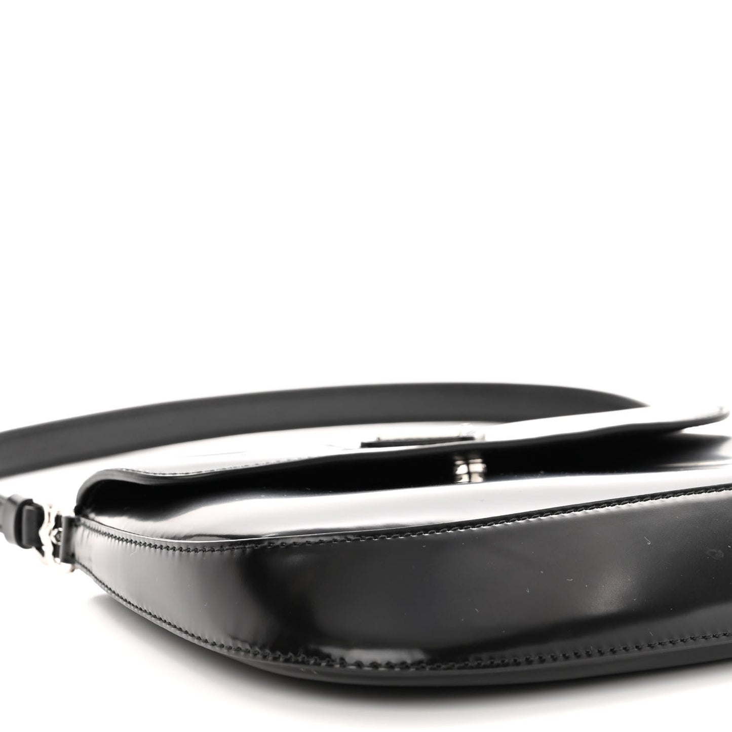 Spazzolato Cleo Flap Shoulder Bag Black