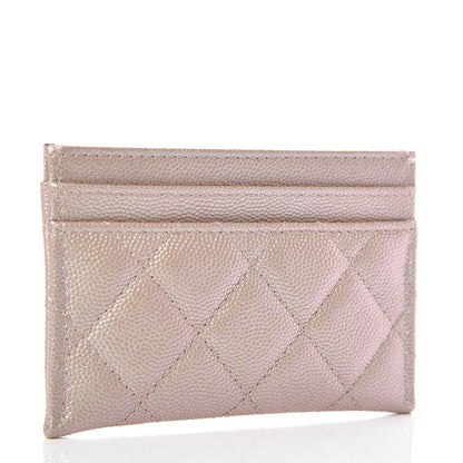 Chanel Iridescent Caviar Quilted Card Holder Beige 3 of 9
