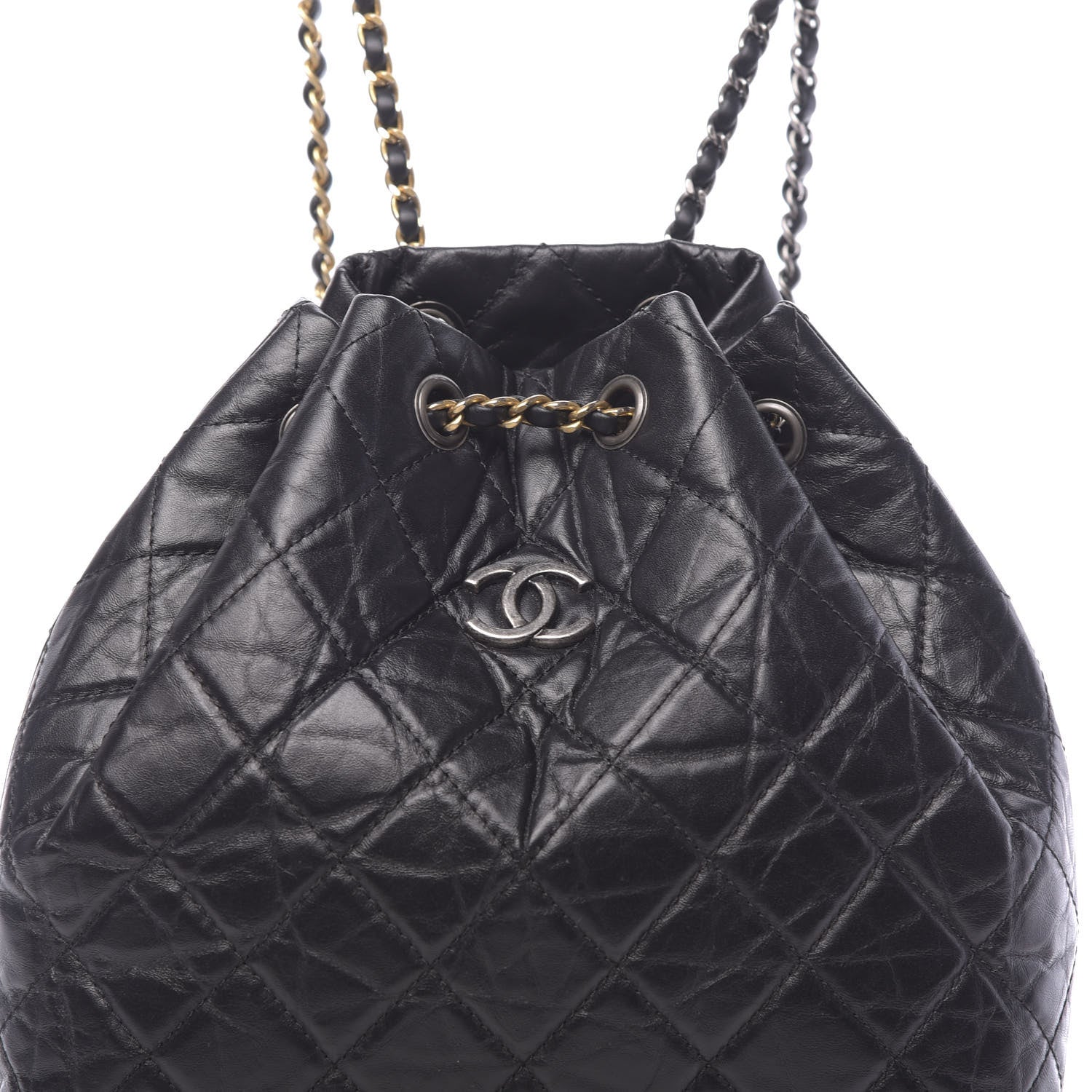 Chanel Aged Calfskin Quilted Gabrielle Backpack Black 8 of 11