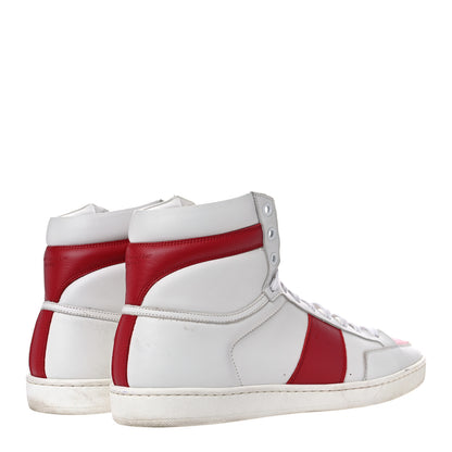 Saint Laurent Calfskin Court Classic SL/10H High Top Sneakers 43 White Red 4 of 25