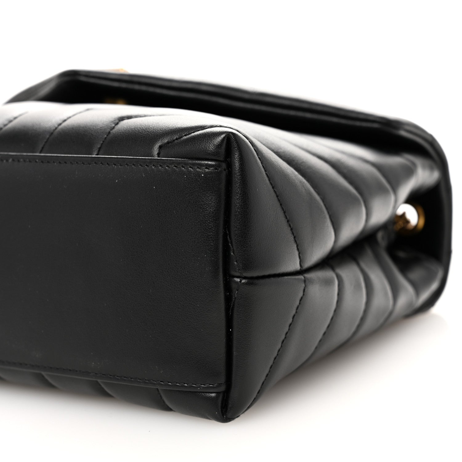 Saint Laurent Calfskin Y Quilted Monogram Small Loulou Chain Satchel Black 11 of 12