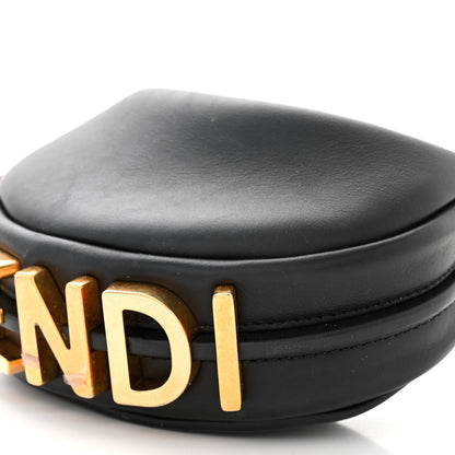 Fendi Vitello Grace Matte Nano Fendigraphy Hobo Charm Black 10 of 11