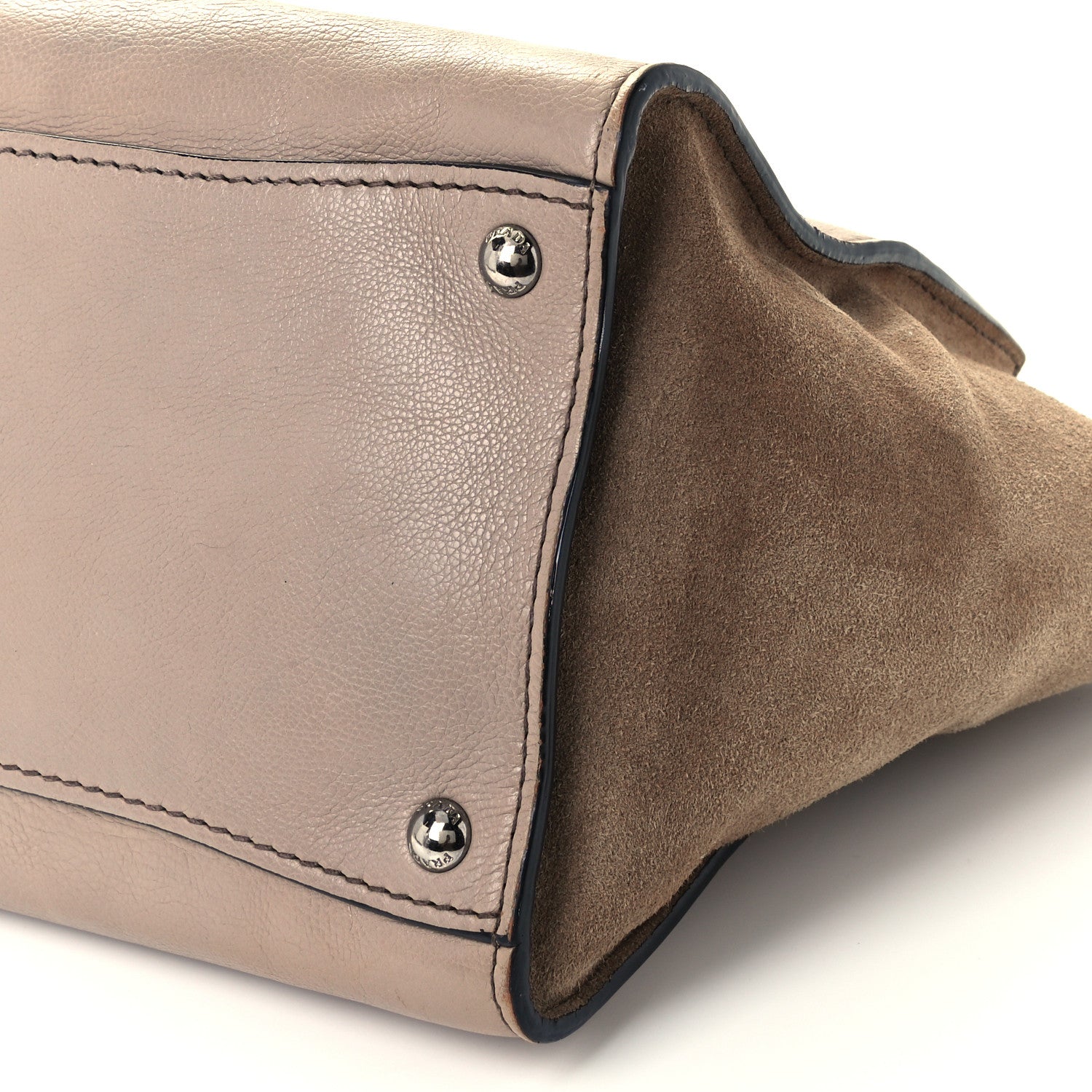 Prada Glace Calf Suede Twin Pocket Tote Pomice 10 of 10