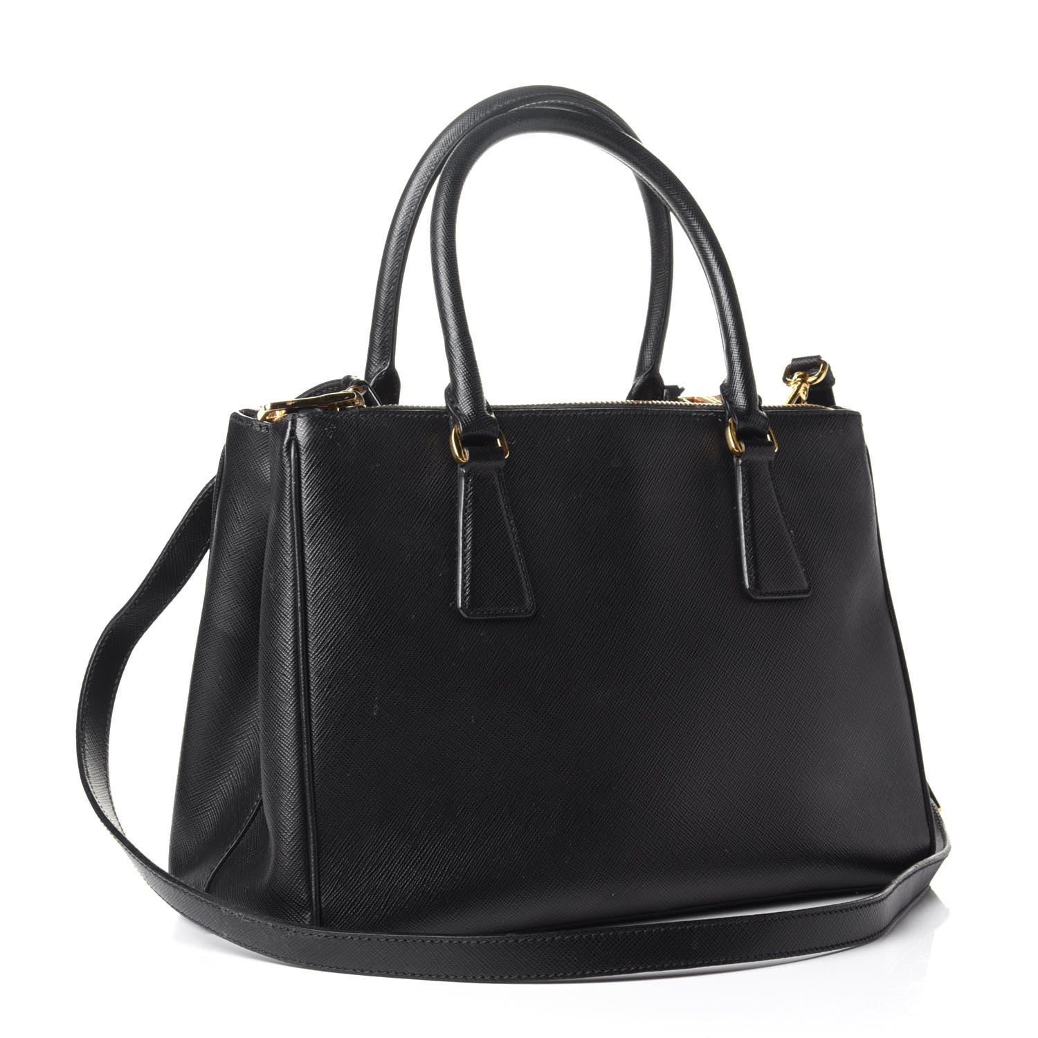 Prada Saffiano Small Galleria Double Zip Tote Black 2 of 5
