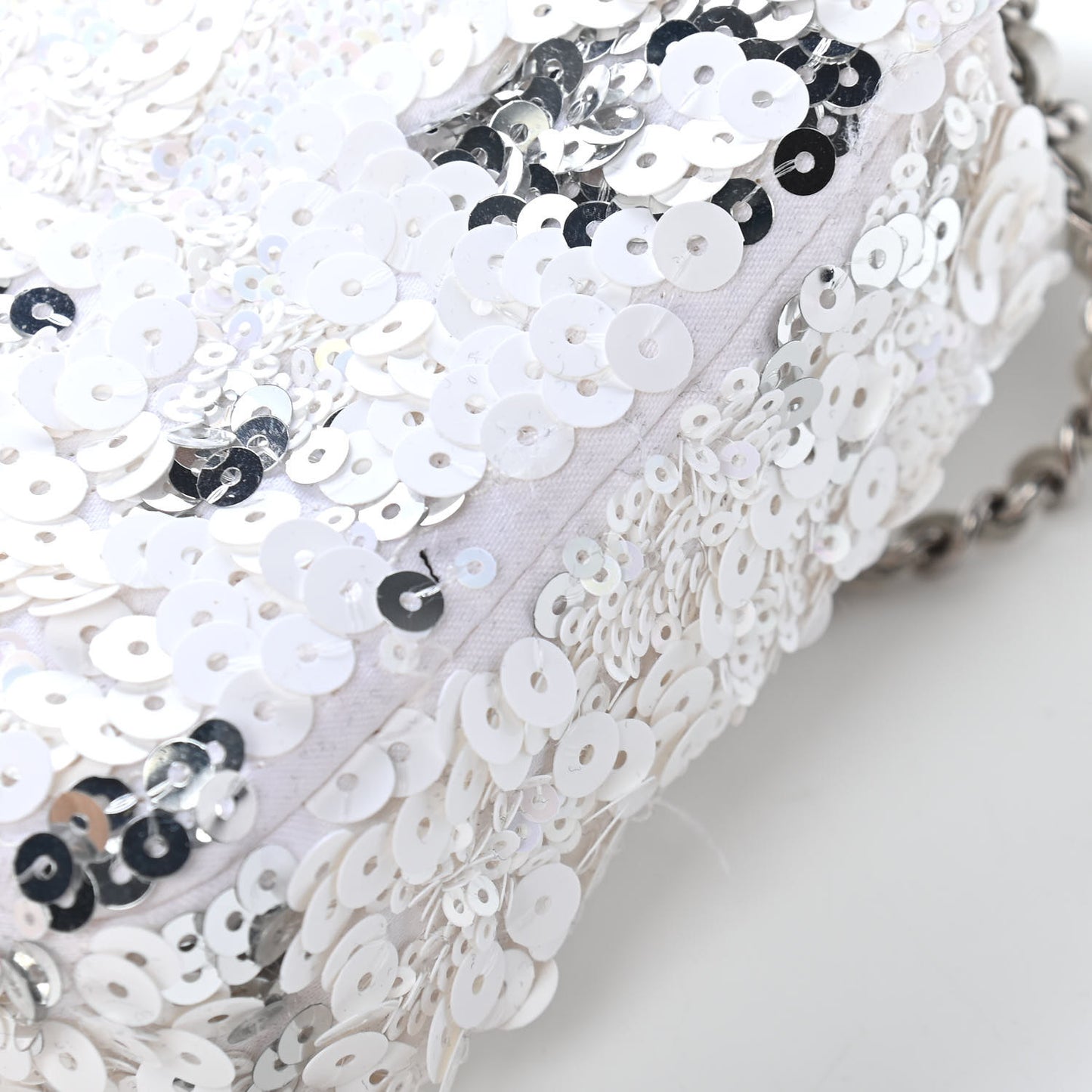 Sequin East West Flap Dark White