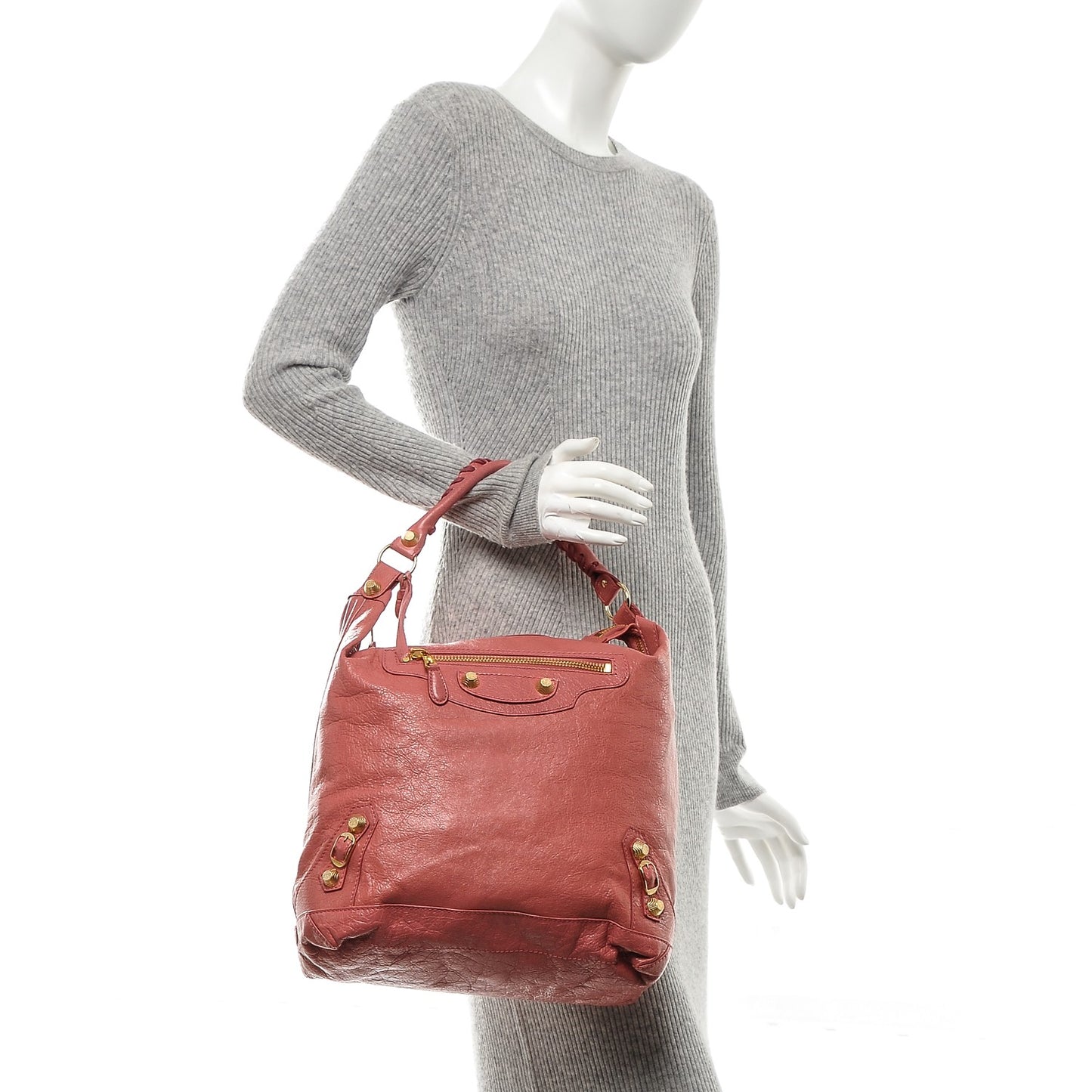 Agneau Giant 12 Gold Hardware Day Hobo Rose Bombon Raspberry