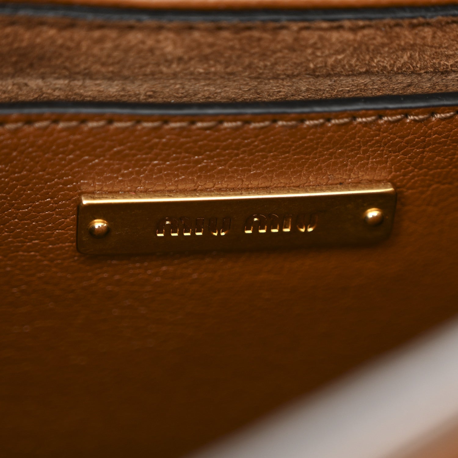 Miu Miu Goatskin Madras Dahlia Satchel Brandy 6 of 14