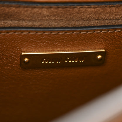 Miu Miu Goatskin Madras Dahlia Satchel Brandy 6 of 14