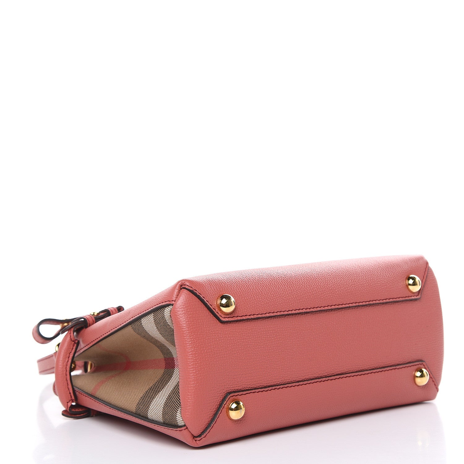 Burberry Grainy Calfskin House Check Small Banner Tote Cinnamon Red 4 of 12