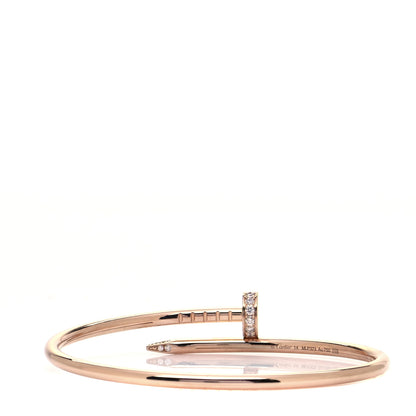 Cartier 18K Pink Gold Diamond Small Juste Un Clou Bracelet 14 3 of 6