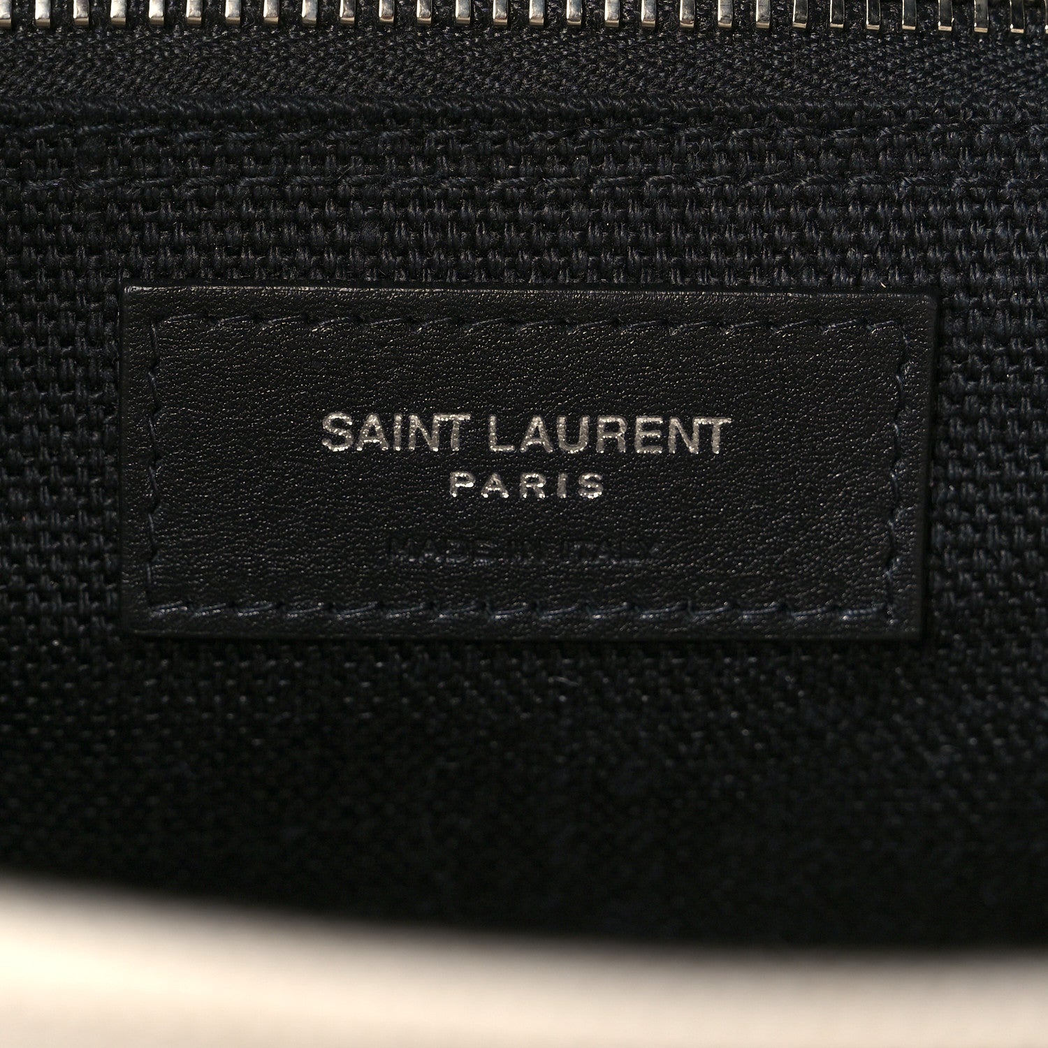 Saint Laurent Linen Calfskin Rive Gauche North South Tote White Black 6 of 9