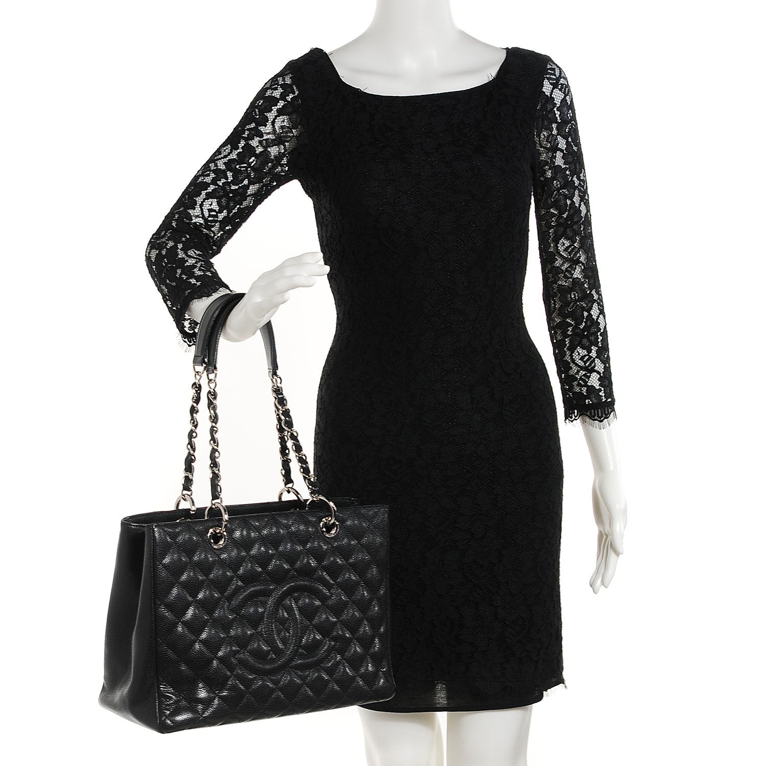 Chanel Caviar Quilted Grand Shopping Tote GST Black 2 of 7
