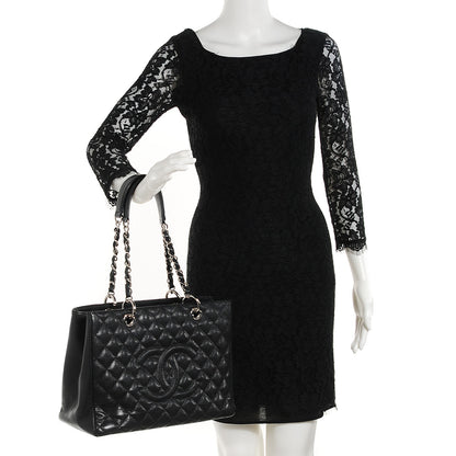 Chanel Caviar Quilted Grand Shopping Tote GST Black 2 of 7