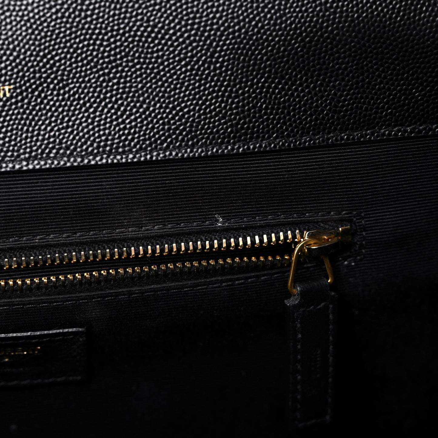 Grain De Poudre Textured Mixed Matelasse Large Triquilt Monogram Satchel Black