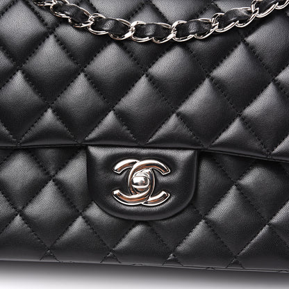 Chanel Lambskin Quilted Medium Double Flap Black 7 of 14