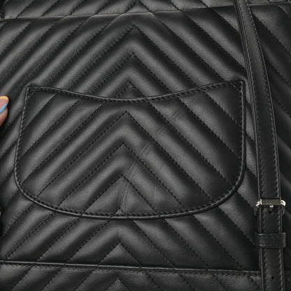 Chanel Calfskin Chevron Quilted Large Urban Spirit Backpack Black 14 of 16