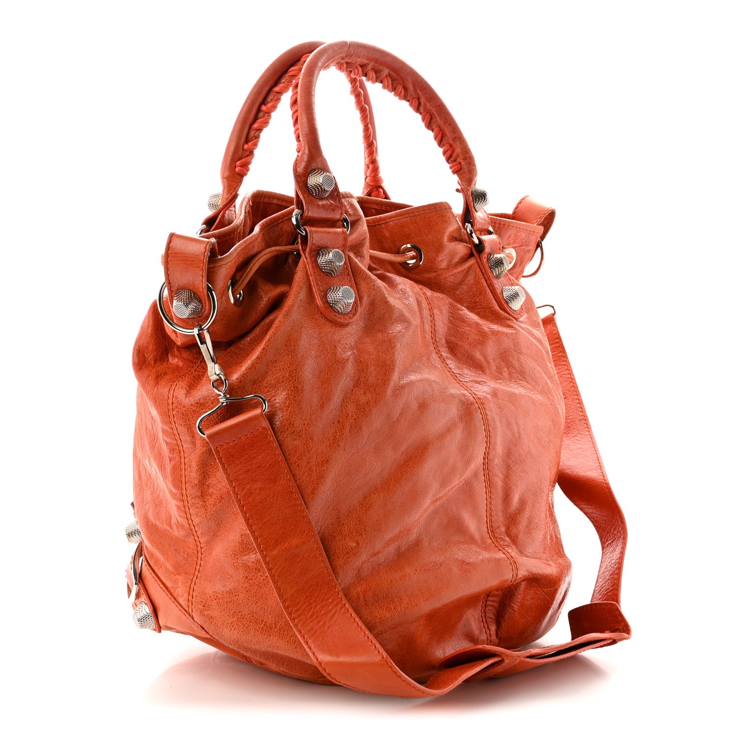 Balenciaga Agneau Giant 21 Silver Hardware Pompon Mandarine 4 of 11