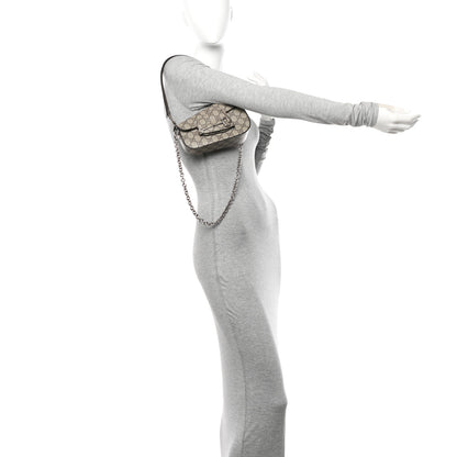 Gucci GG Supreme Monogram Mini Horsebit 1955 Asymmetric Shoulder Bag Beige Ebony 2 of 10