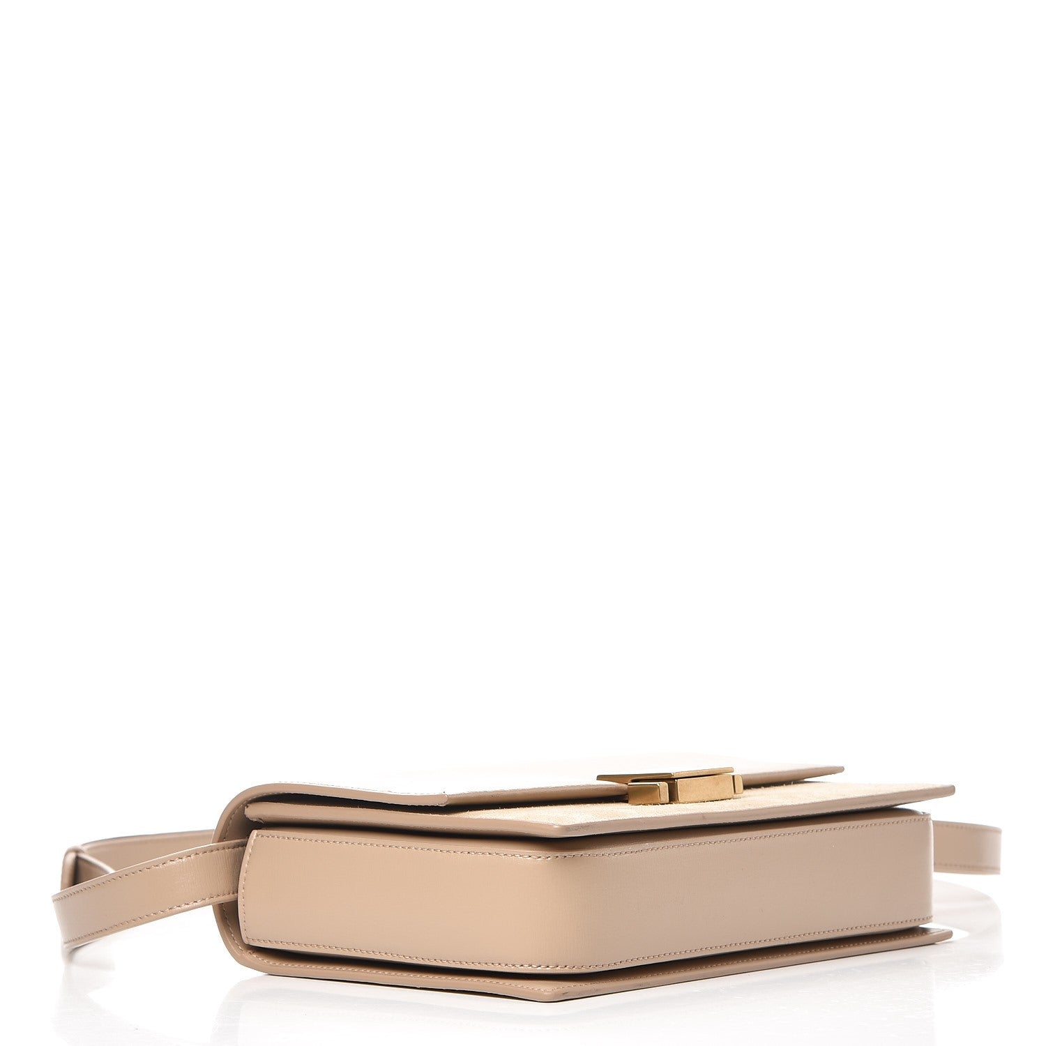 Saint Laurent Smooth Calfskin Suede Medium Bellechasse Bag Dark Beige 4 of 8
