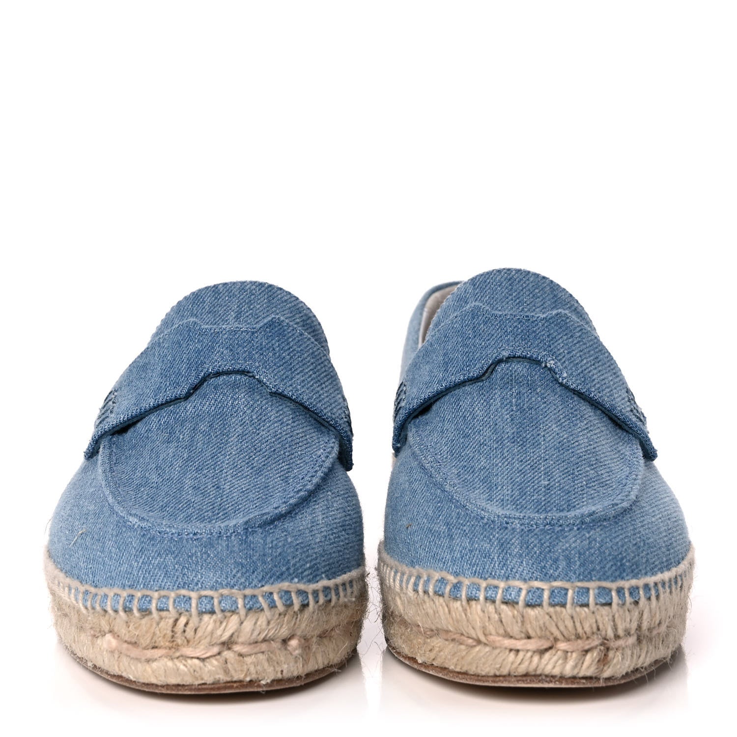 Hermes Denim Canvas Womens Trip Espadrilles 37 Bleu Clair 2 of 12