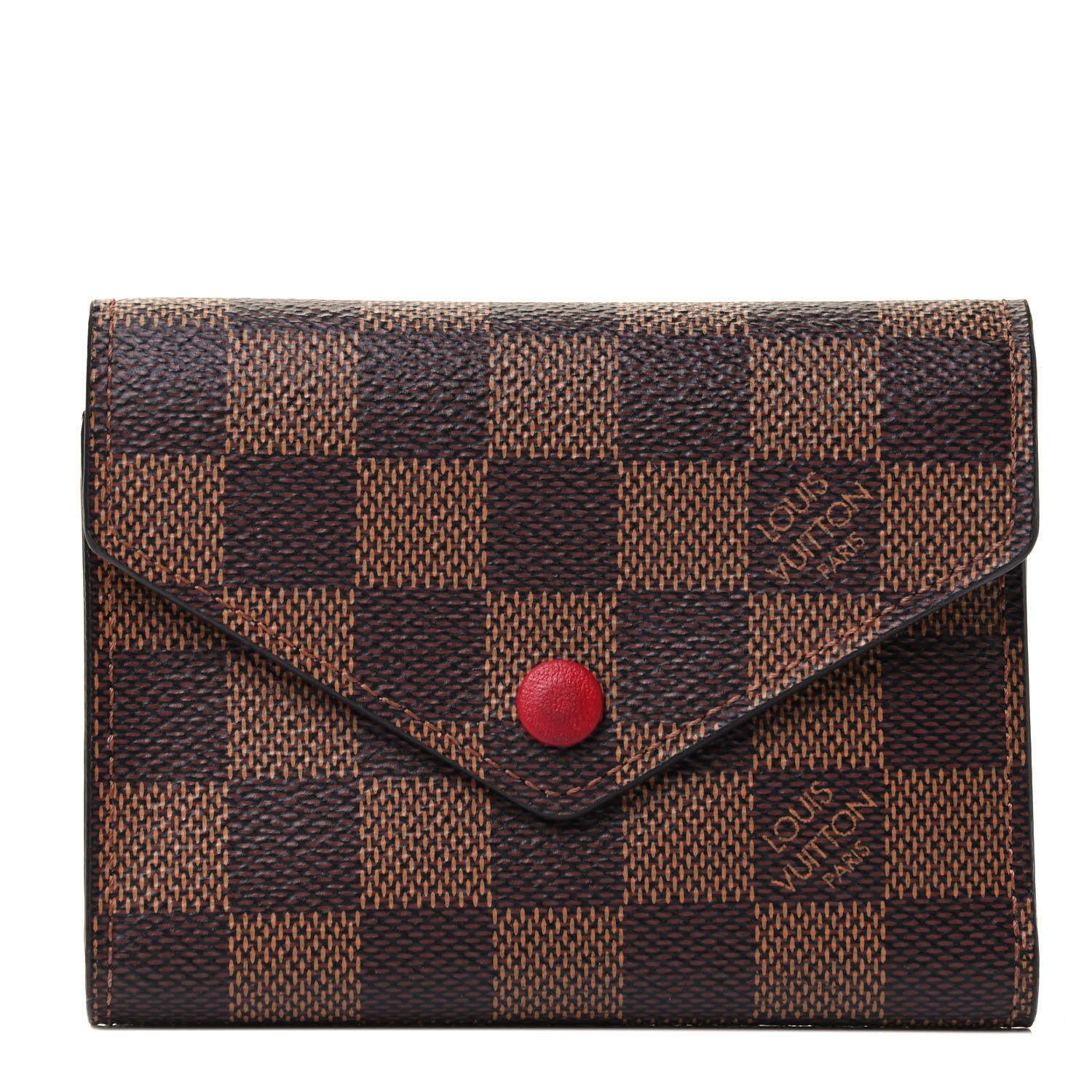 Louis Vuitton Damier Ebene Victorine Wallet Red 1 of 4