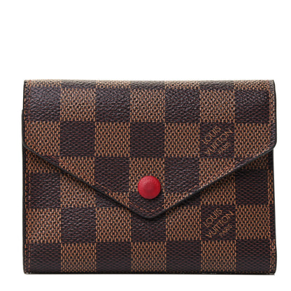 Louis Vuitton Damier Ebene Victorine Wallet Red 1 of 4