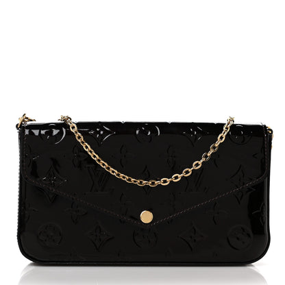 Louis Vuitton Vernis Pochette Felicie Chain Wallet Amarante 3 of 9