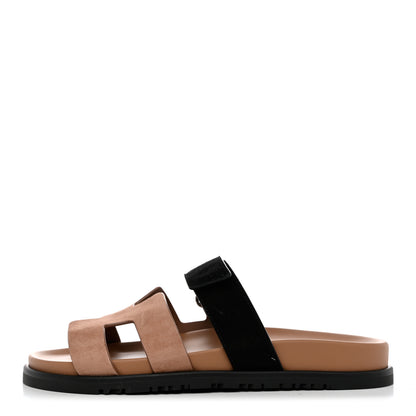 Hermes Suede Goatskin Womens Chypre Sandals 38 1 of 9