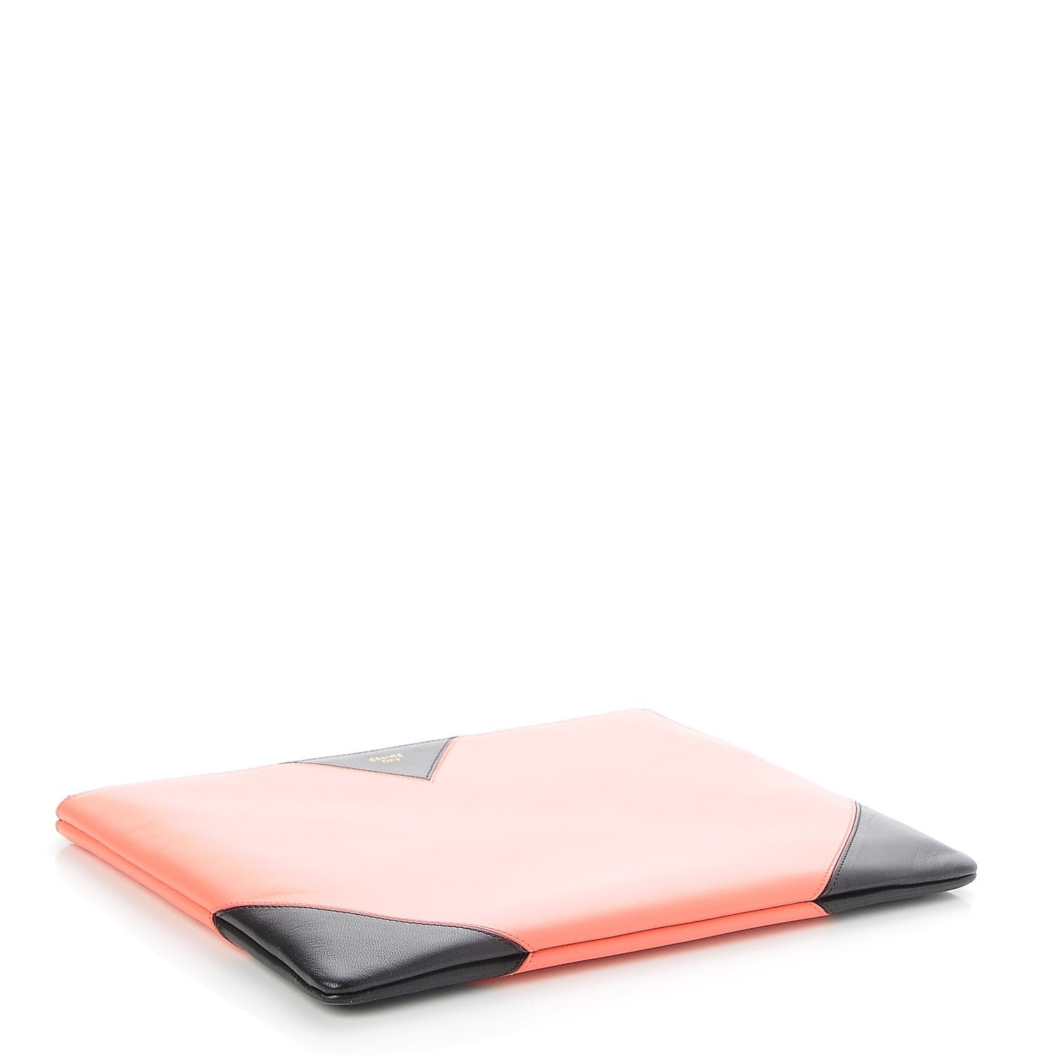 Celine Lambskin Bi-Color Coeur iPad Clutch Flamingo Black 4 of 7