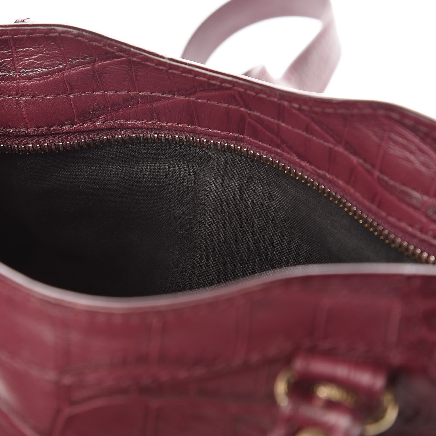 Balenciaga Calfskin Crocodile Embossed Giant 12 Gold Hardware Mini City Violet Prune 10 of 13