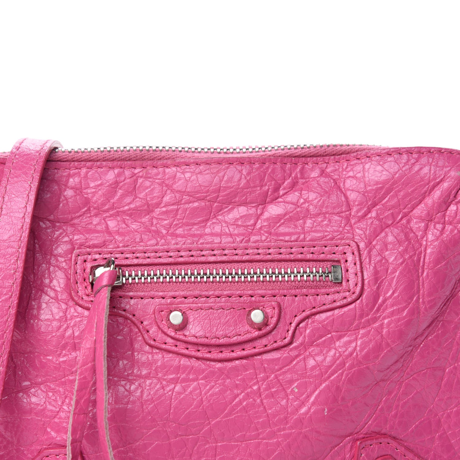 Balenciaga Agneau Arena Classic Silver Hardware XS Reporter Crossbody Rose Flamingo 9 of 9