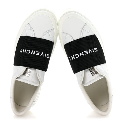 Givenchy Calfskin Band Logo Womens Urban Street Sneakers 37.5 White Black 2 of 9