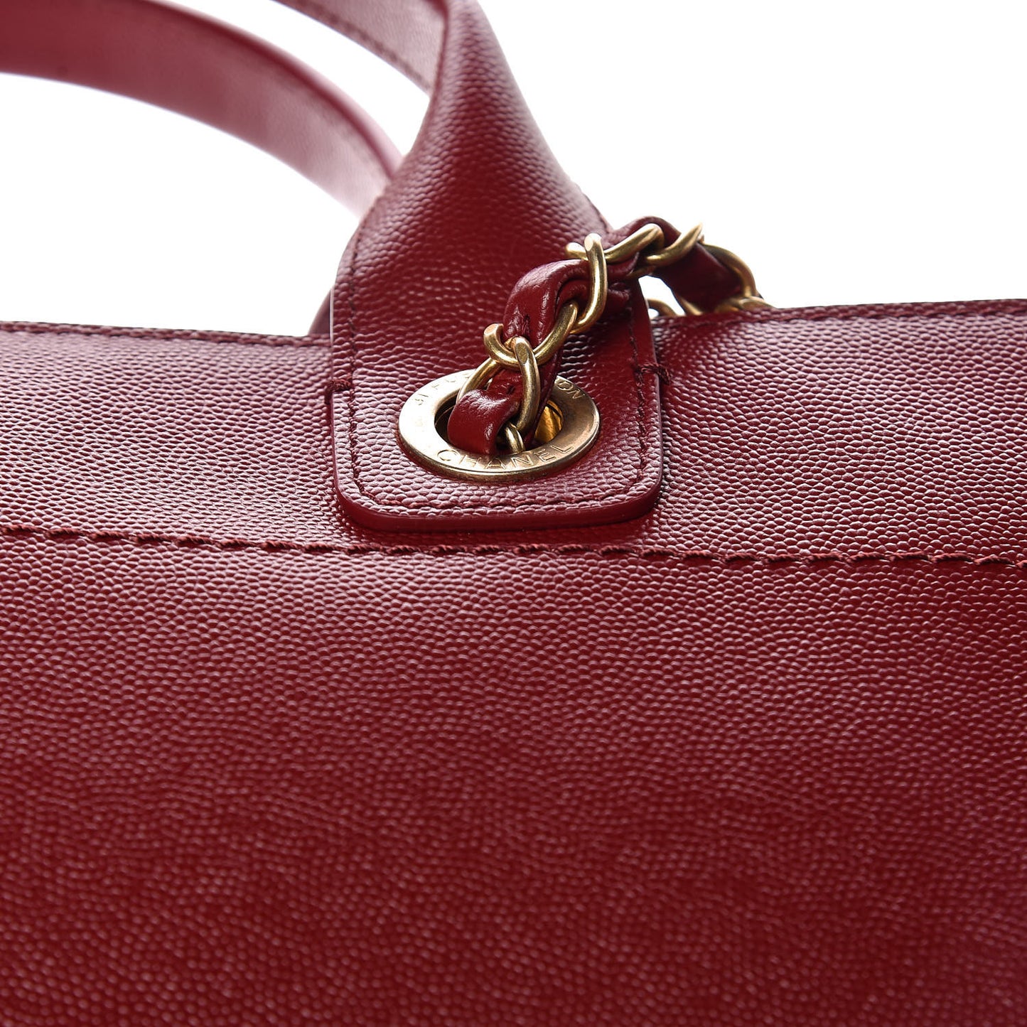 Caviar Small Studded Deauville Tote Red