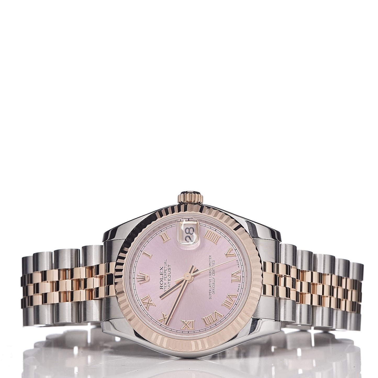 Stainless Steel 18K Everose Gold 31mm Oyster Perpetual Datejust Watch Pink Roman 178271