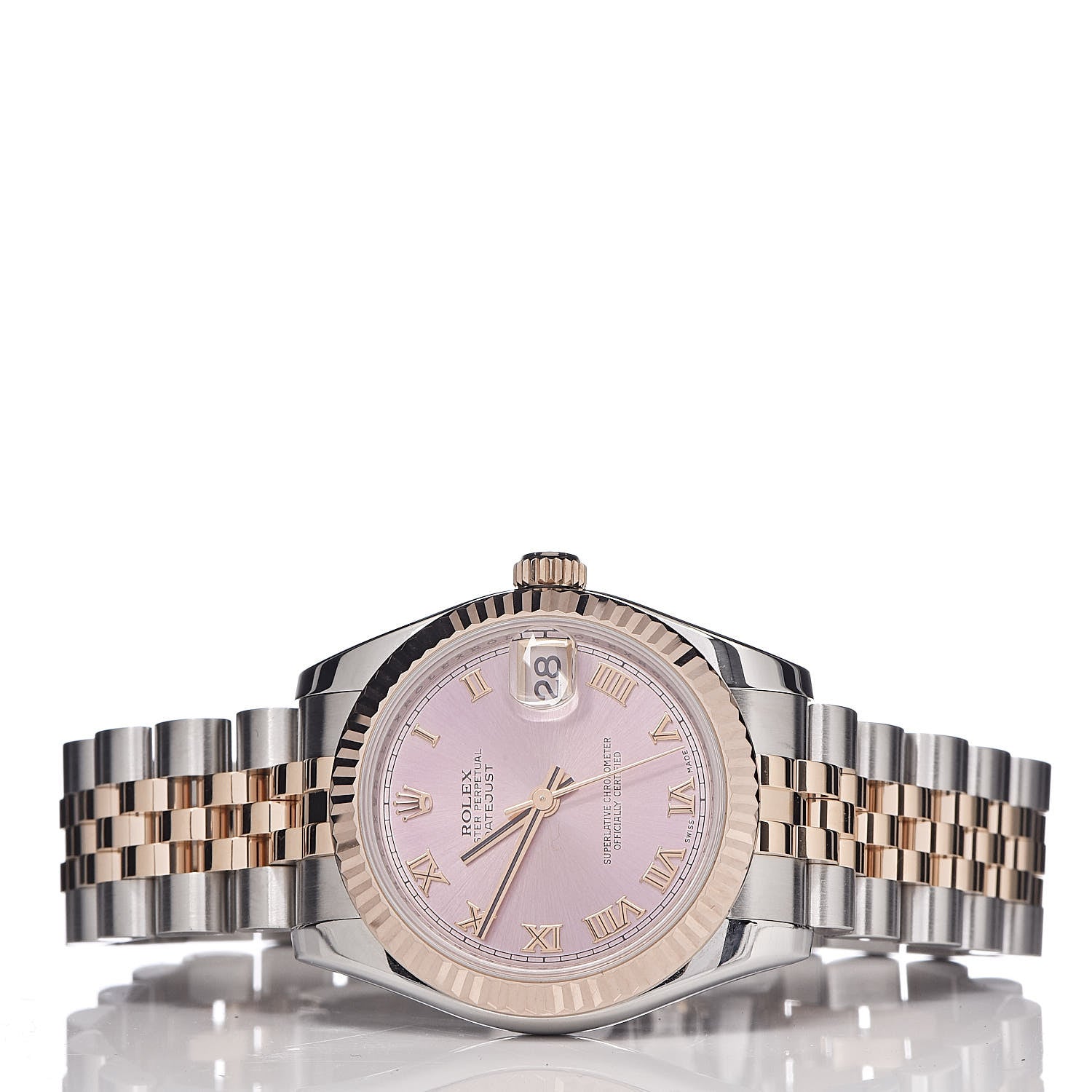 Rolex Stainless Steel 18K Everose Gold 31mm Oyster Perpetual Datejust Watch Pink Roman 178271 3 of 8