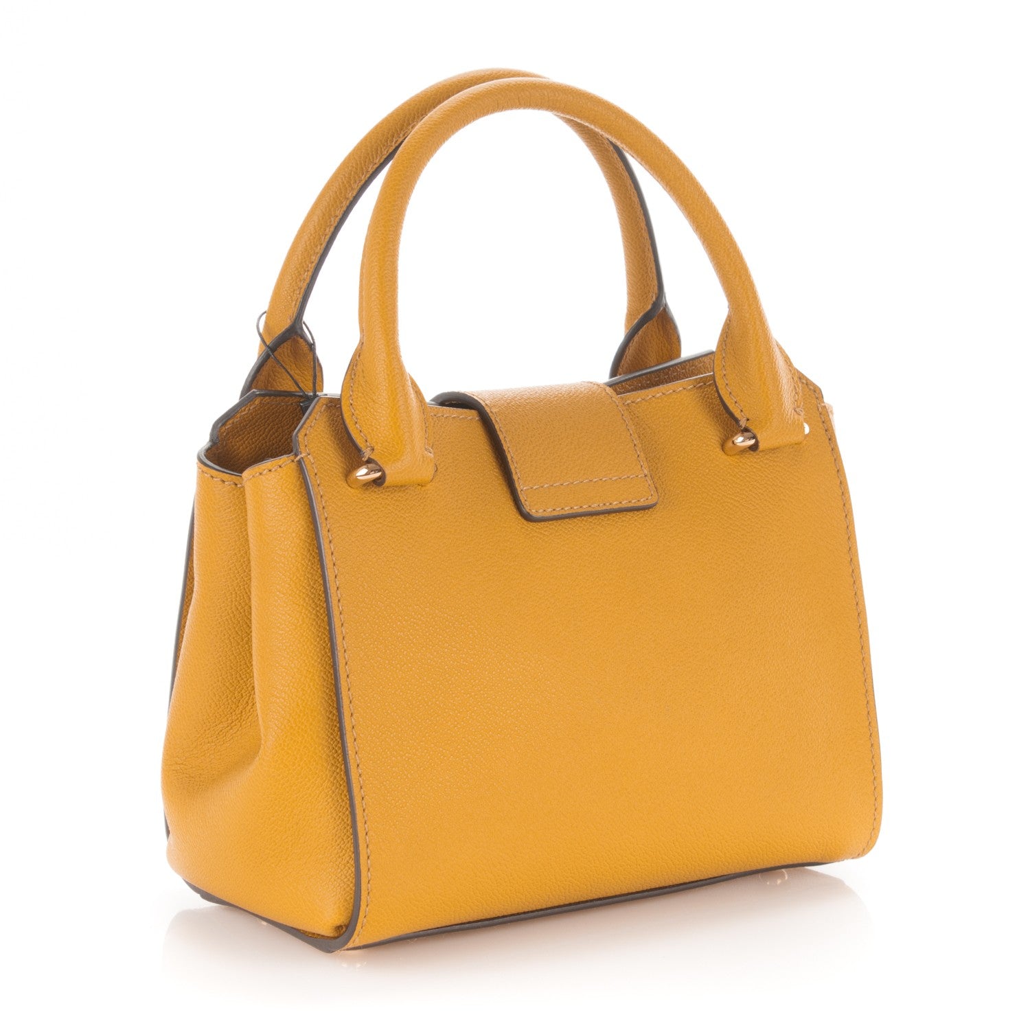 Burberry Soft Grain Calfskin Small Buckle Tote Bright Straw 5 of 10