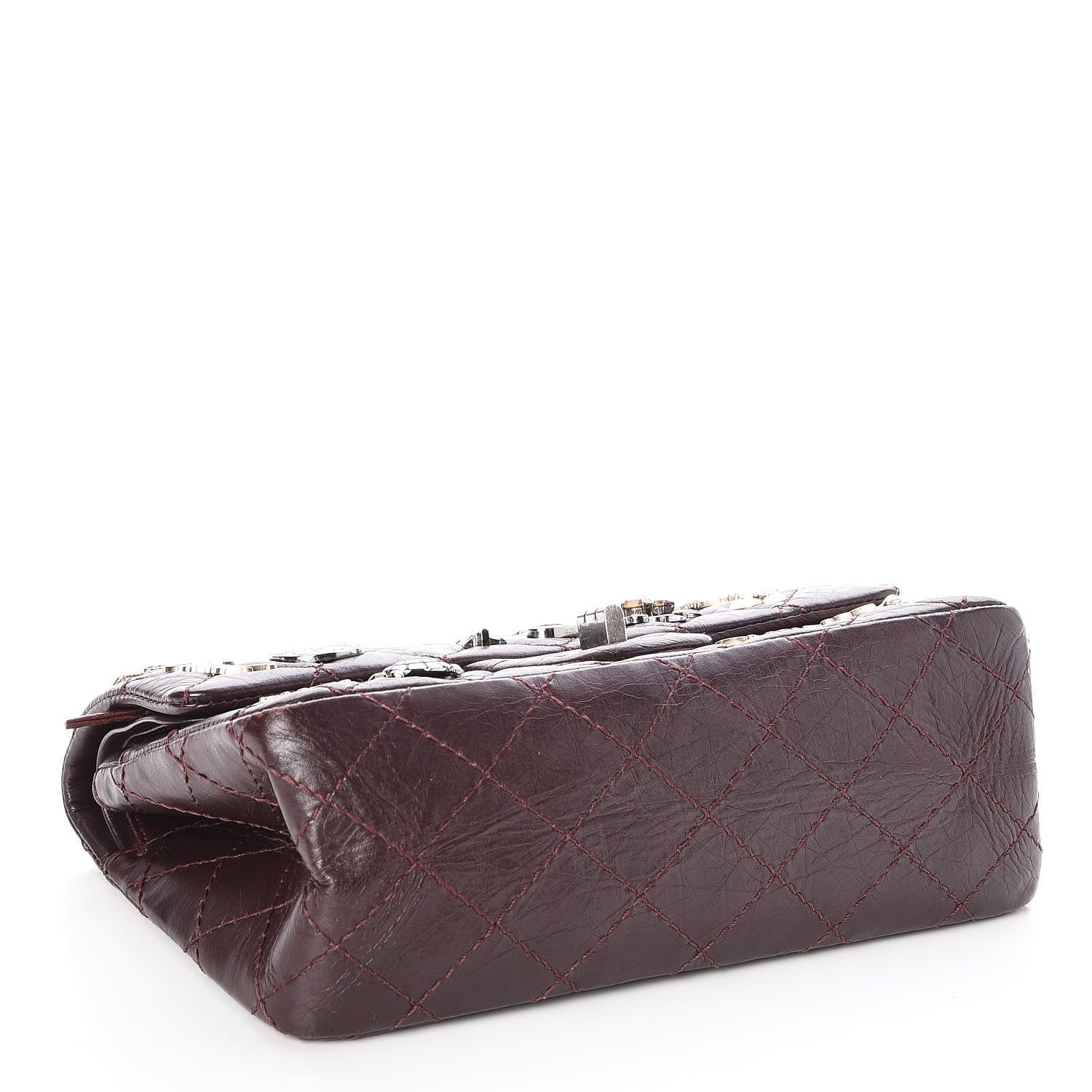 Chanel Aged Calfskin Lucky Charms 2.55 Reissue 224 Flap Burgundy 5 of 8