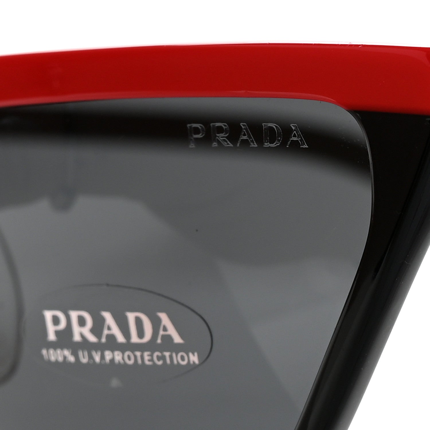 Prada Catwalk Sunglasses SPR 19U Black Red 7 of 8