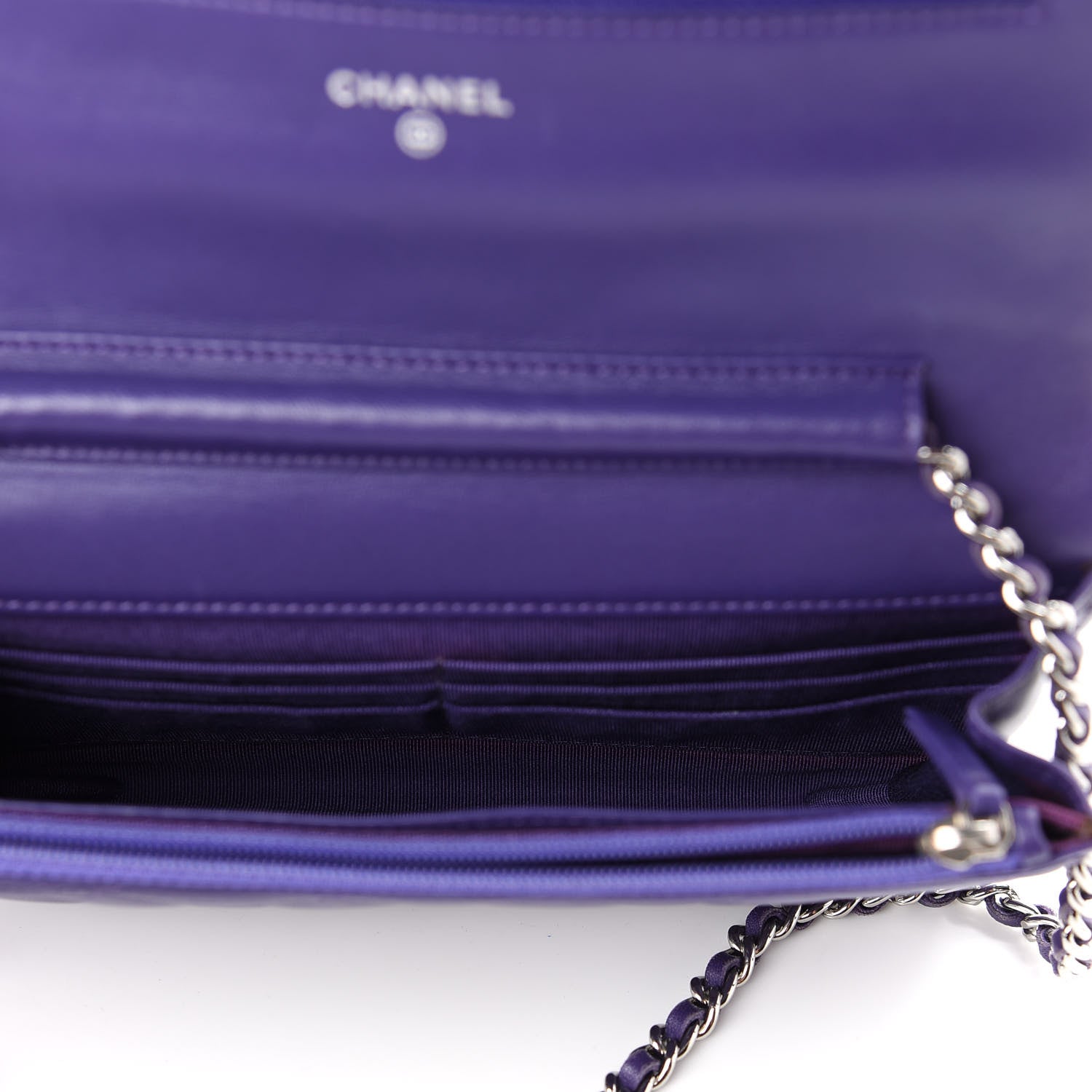 Chanel Lambskin Quilted Reissue Wallet On Chain WOC Purple 5 of 11