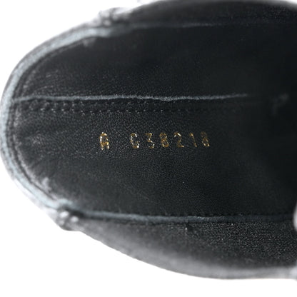 Chanel Crumpled Calfskin Patent Cap Toe Short Boots 37 Black 6 of 9